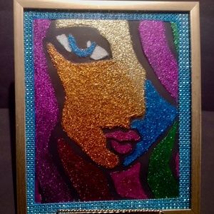 GLITTER GLAM GLASS PICTURE